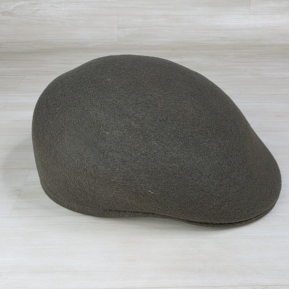 Vintage‎ Wool Newsboy Cabbie Hat Military Olive Green Color Made in England